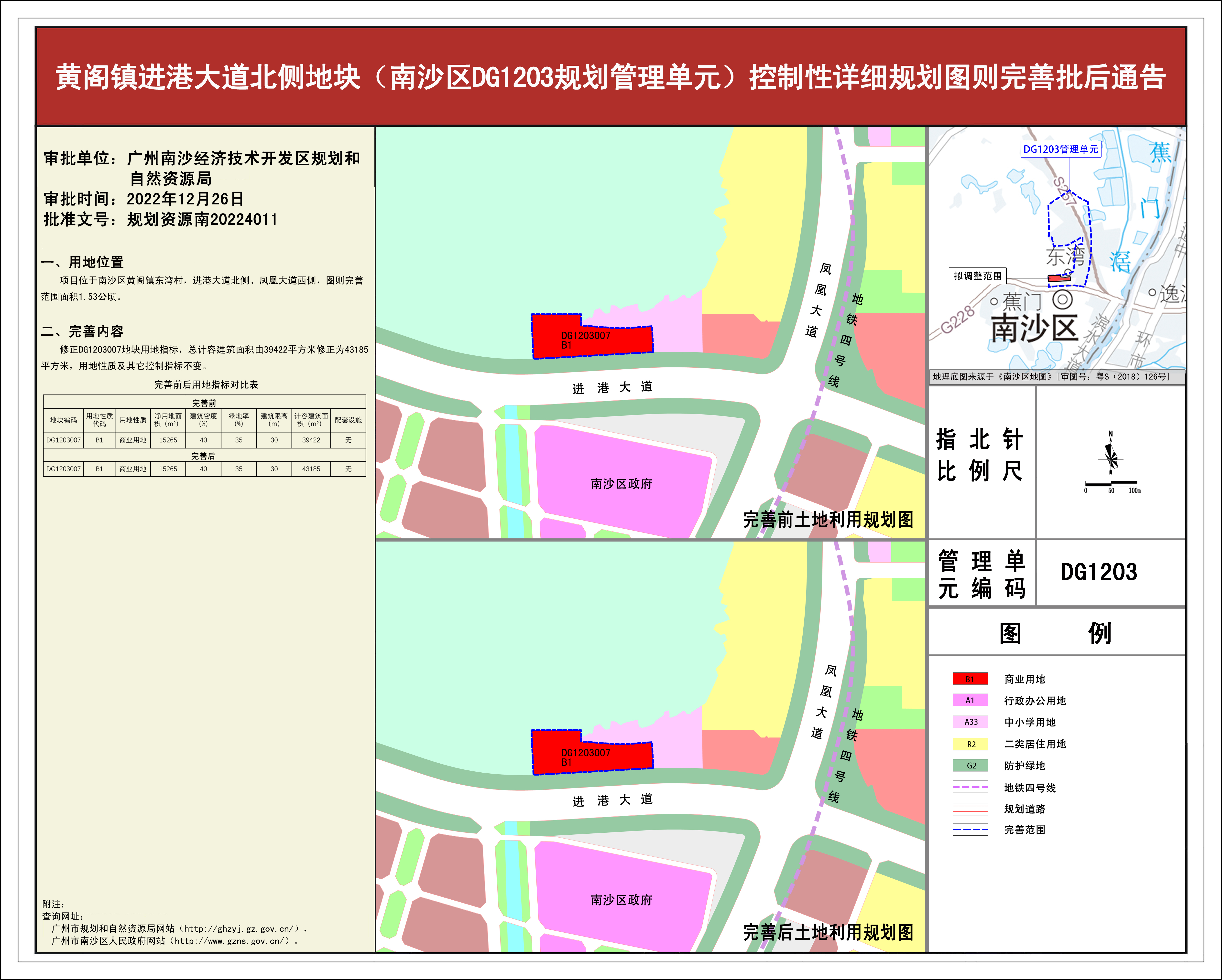 黄阁镇进港大道北侧地块（VR彩票
DG1203规划管理单元）控制性详细规划图则完善批后通告图.jpg